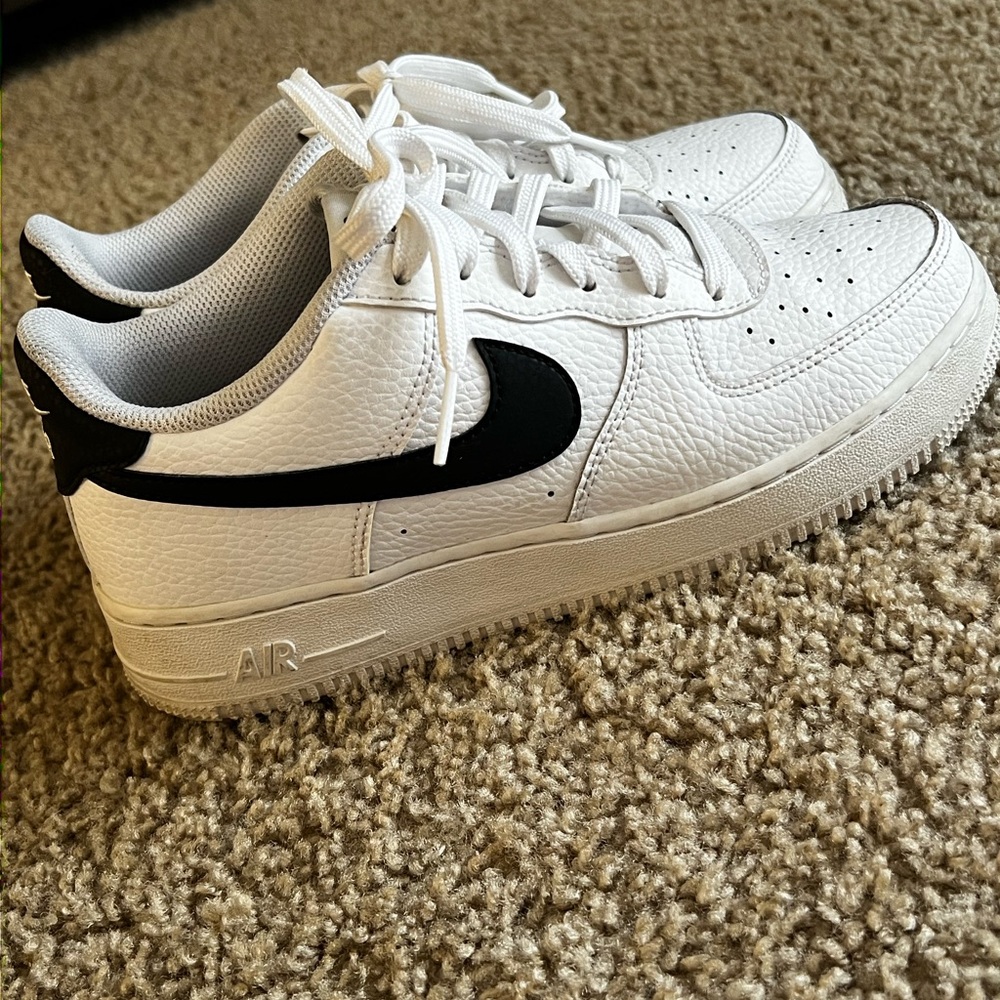 Nike Air Force White and Black Sneakers